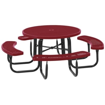 Ultrasite® Table 46" Perforated Metal Round - Burgundy