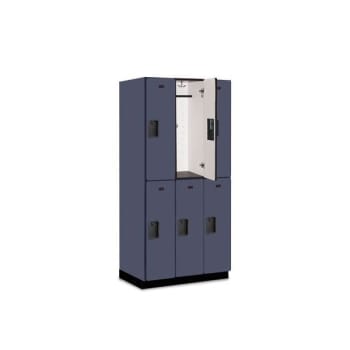 Image for Salsbury Industries® Designer Two Tier Wood Locker, Blue, 3-Wide from HD Supply