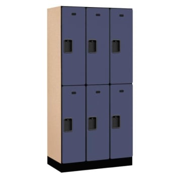 Image for Salsbury Industries® Designer Two Tier Wood Locker, Blue, 3-Wide from HD Supply