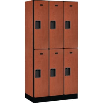 Image for Salsbury Industries® Designer Two Tier Wood Locker, Cherry, 3-Wide from HD Supply