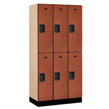 Image for Salsbury Industries® Designer Two Tier Wood Locker, Cherry, 3-Wide from HD Supply
