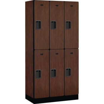 Image for Salsbury Industries® Designer Two Tier Wood Locker, Mahogany, 3-Wide from HD Supply