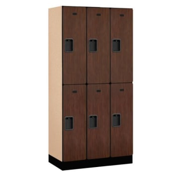 Image for Salsbury Industries® Designer Two Tier Wood Locker, Mahogany, 3-Wide from HD Supply
