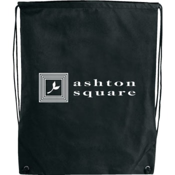 Image for Custom Nylon Drawstring Bag/backpack, Black With 1 Color Imprint from HD Supply