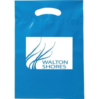 Custom Economical Plastic Bags, Polyethylene, Large, Blue With 1 Color Imprint