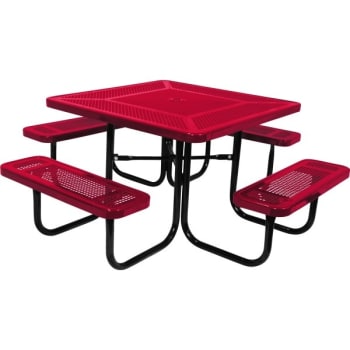 Image for Ultrasite® Table 6' Diamond Rally Metal Rectangular, Red from HD Supply