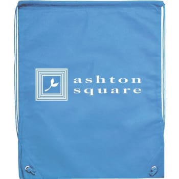 Custom Nylon Drawstring Bag/backpack, Light Blue With 1 Color Imprint