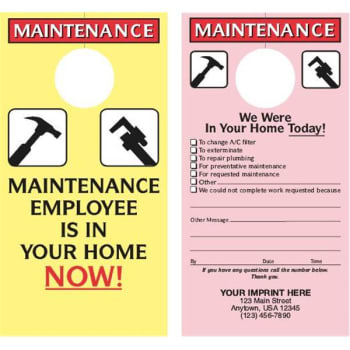 Two-Sided Maintenance Door Tags, 3-1/2 X 6-3/4", Package Of 100