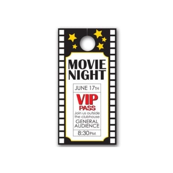 Image for Semi Custom Door Tag, Movies Design, Pack Of 50 from HD Supply