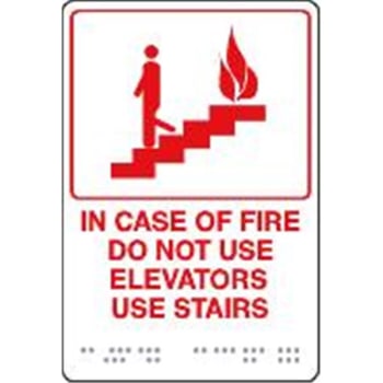 Image for Braille Sign "in Case Of Fire" 8 X 11", Plastic from HD Supply