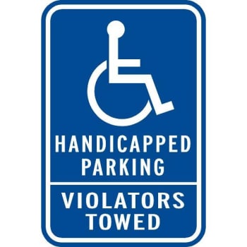 White on Blue Handicapped Sign Picto Only Brady 94336 6 Width x 6 Height B-120 Premium Fiberglass 