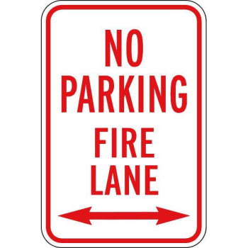 "no Parking Fire Lane", Non-Reflective, Aluminum, 12 X 18"