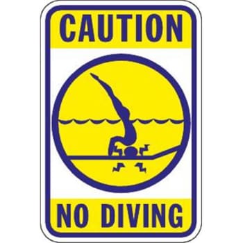 Image for "caution No Diving" Sign, Non-Reflective Aluminum, 18x24" from HD Supply