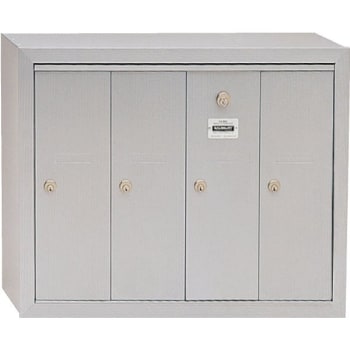 Salsbury Industries® Vertical Mailbox - 4 Doors - Aluminum