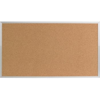 Cork Bulletin Board, Lightweight, Wall Mount, Aluminum Frame, 48 x 36"