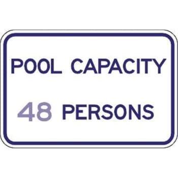 Sign 18x12" Pool Capacity Semi Finished