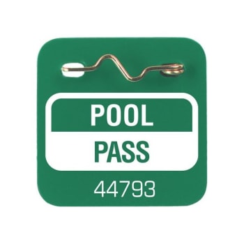 Image for Pool Pass With Pin Green, Package Of 100 from HD Supply