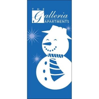 Holiday Boulevard Banner, "Classic Snowman" Design, Blue, Semi-Custom, 30" x 60"