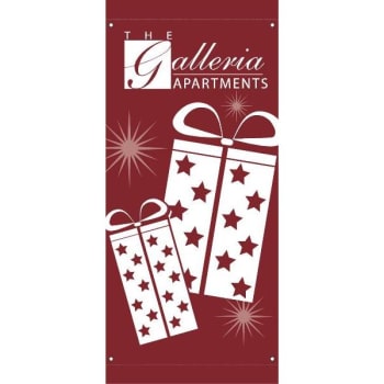 Image for Holiday Boulevard Banner, "Classic Gift" Design, Red, Semi-Custom, 30" x 60" from HD Supply