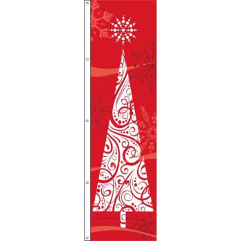 Holiday Flag, "treemendous" Design, Nylon, 3' X 10'