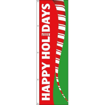 Holiday Flag, "candy Cane Stripe" Design, Nylon, 3' X 10'
