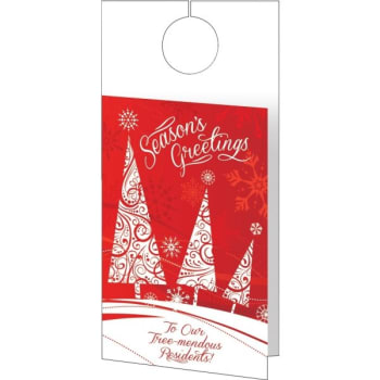 Holiday Door Card, "treemendous" Design With Foil Imprint, Package Of 50