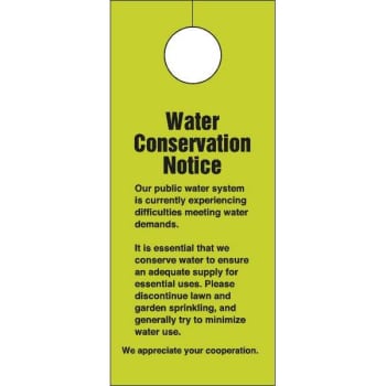 Water Conservation Notice Package Of 100