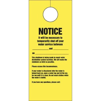 Image for Door Knob Cards Temporary Shut Off Package Of 100 from HD Supply