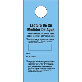 Image for Door Knob Cards Bilingual Water Meter Reading Package Of 100 from HD Supply