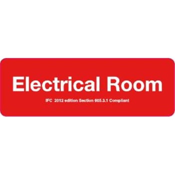 Sign Electrical Room 9X3"