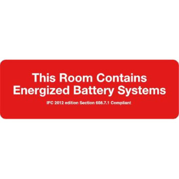 Image for Sign This Room Contains Energized Battery Circuits 9X3" from HD Supply