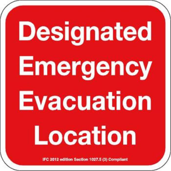 Image for Sign Designated Emergency Evacuation Location 12X12" from HD Supply