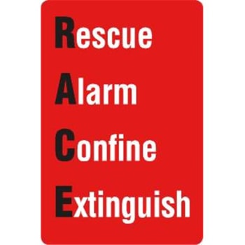 Image for Sign Race Rescue Alarm Confine Extinguish 6X9" from HD Supply