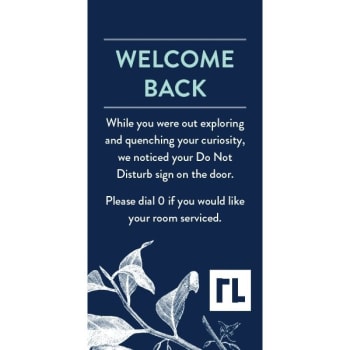 Hotel Red Lion Welcome Back Cards, 2" X 4", Pack Of 50