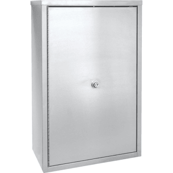 Omnimed Narcotic Cabinet, 2 Shelves, 15x11x4, 2 Door, Stainless