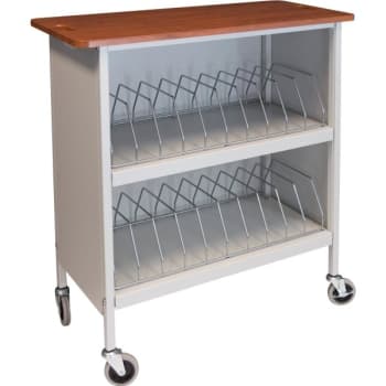 Image for Omnimed Artisan Cabinet Chart Rack, 20 Cap, Cherry Thermofoil Top, Grey from HD Supply