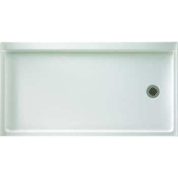 Image for Swanstone 32d X 60w Right Drain - Retrofit Shower Floor - White from HD Supply
