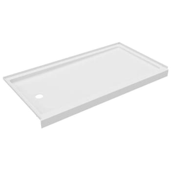 Image for Swanstone 32d X 60w Left Drain- Retrofit Shower Floor - White from HD Supply