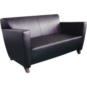 Image for Office Star Products Love Seat, Black Faux Finish With Cherry Finish Legs from HD Supply