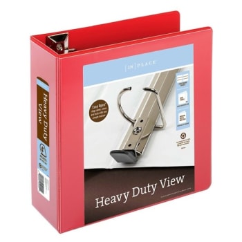Image for Office Depot® Heavy-Duty Easy Open Red D-Ring View Binder With 4 Inch Rings from HD Supply