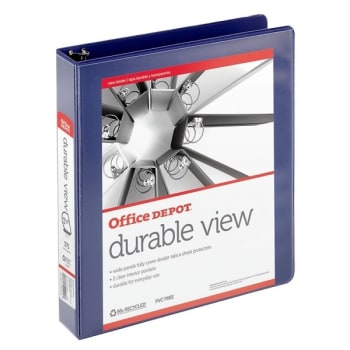 Image for Office Depot® Blue Letter Size Durable D-Ring View Binder With 1-1/2 Inch Rings from HD Supply