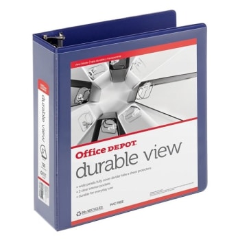 Office Depot® Blue Letter Size Durable D-Ring View Binder With 3 Inch Rings