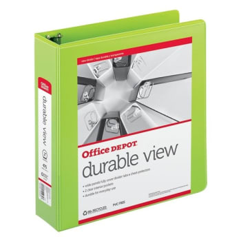 Office Depot® Green Letter Size Durable D-Ring View Binder With 2 Inch Rings