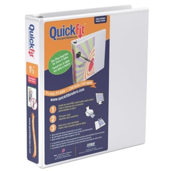 Image for Stride® Quickfit White Angle D-Ring View Binder With 1-1/2" Rings from HD Supply