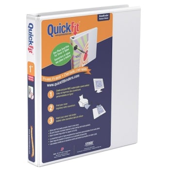 Stride® Quickfit White Round Ring View Binder With 1" Rings