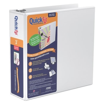 Image for Stride® Quickfit White Round Ring View Binder With 3" Rings from HD Supply
