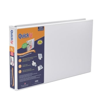 Image for Stride® QuickFit White D-Ring Overlay Binder, Ledger With 1-1/2" Rings from HD Supply