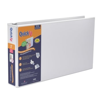 Image for Stride® Quickfit White D-Ring Overlay Binder, Ledger With 2" Rings from HD Supply