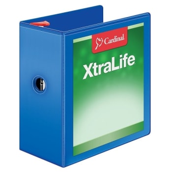 Cardinal® XtraLife Locking Slant-D Blue Ring Binder With 5 Inch Rings