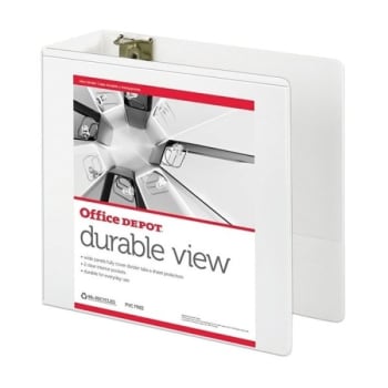Office Depot® White Durable View D-Ring Binder With 5 Inch Rings